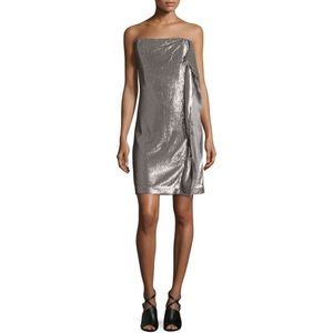 Halston Heritage Size 6 Silver Sequin Dress NWB